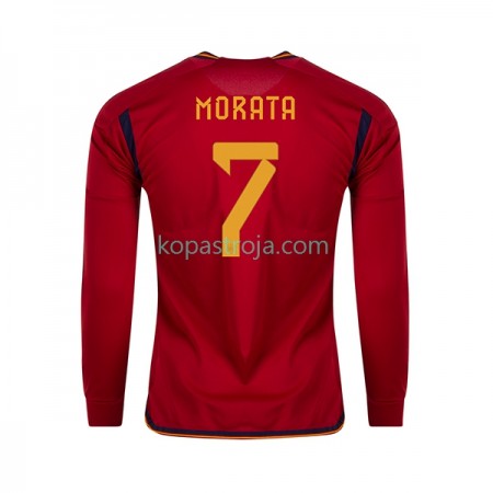 Billiga Fotbollströjor Spanien MORATA 7 Hemma tröja WM 2022 Långärmad